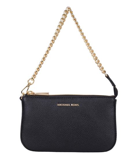 michael kors medium chain pouchette black